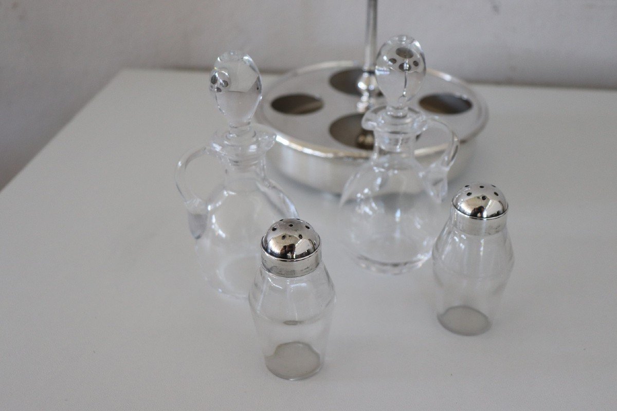 Set da condimento vintage placcato in argento di Fleuron Christofle-photo-3
