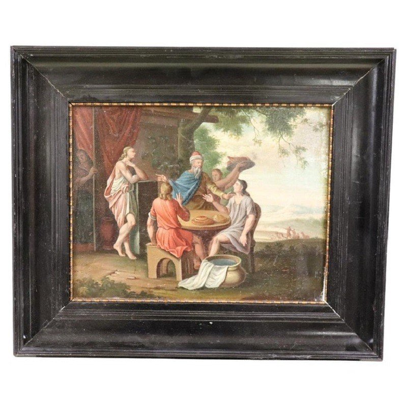 Dipinto biblico, XIX secolo, olio su tavola