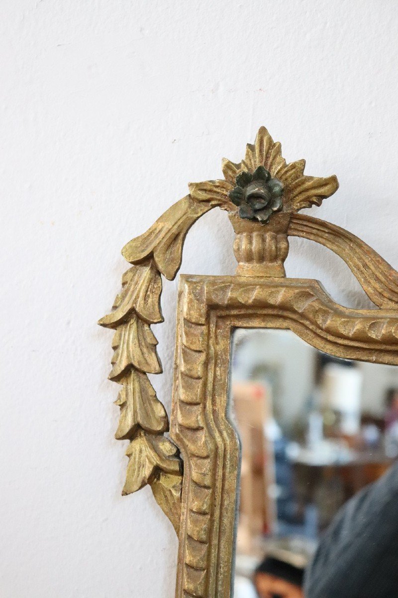 Specchio da parete in legno intagliato e dorato-photo-4