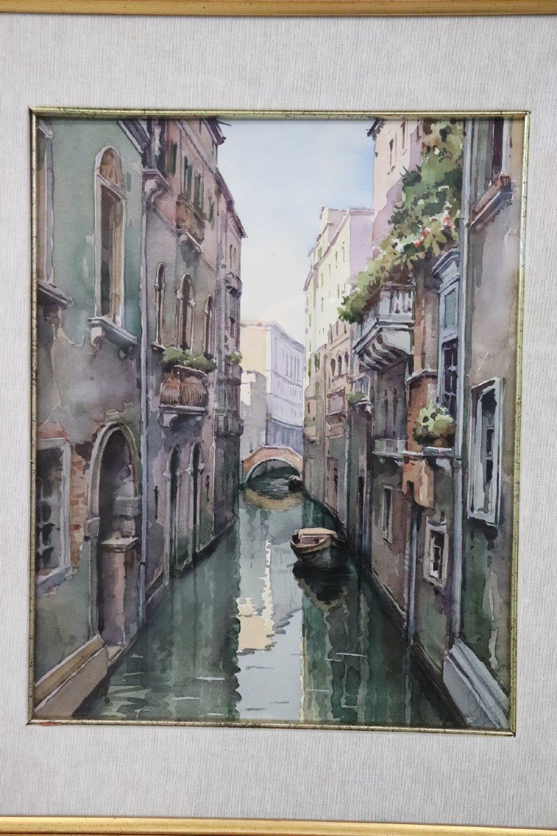 Acquarello su carta, paesaggio veneziano-photo-1