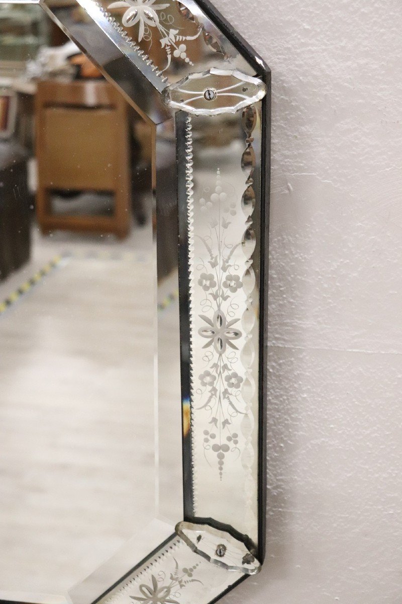 Specchio da parete vintage in vetro di Murano-photo-3