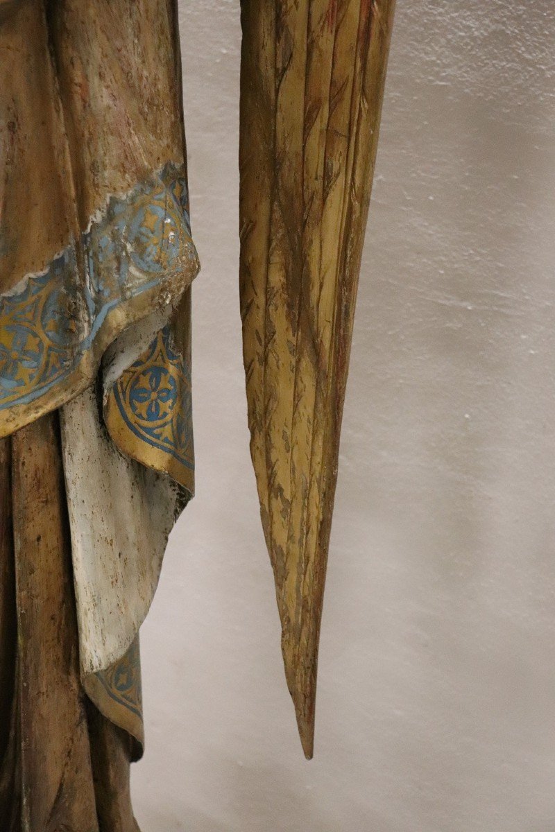 Scultura antica in legno intagliato, metà XIX secolo-photo-5