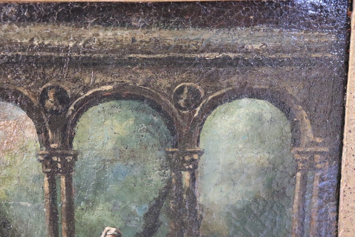 Dipinto antico, XVIII secolo, Olio su tela-photo-1