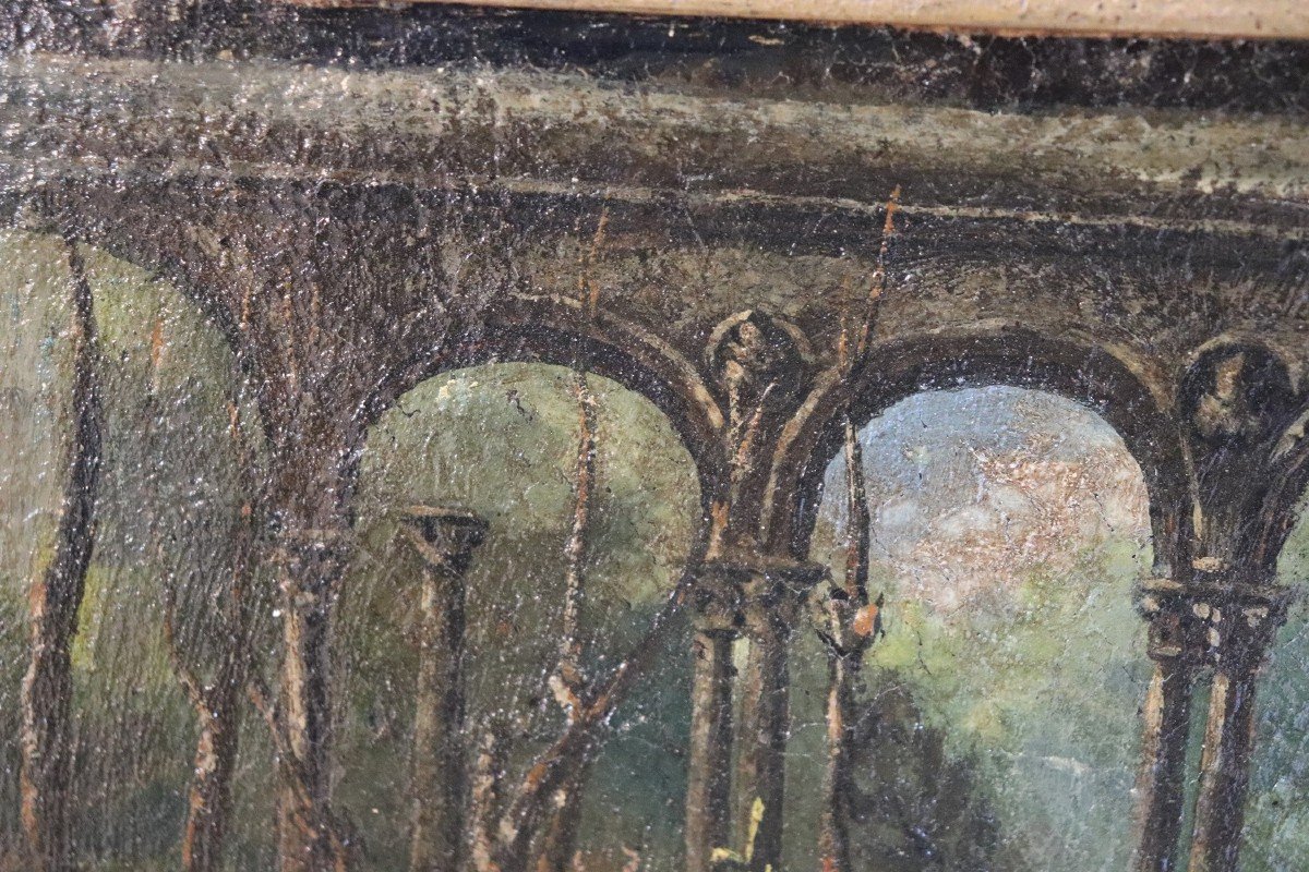 Dipinto antico, XVIII secolo, Olio su tela-photo-2