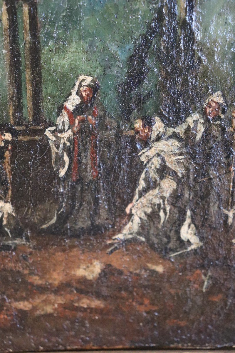 Dipinto antico, XVIII secolo, Olio su tela-photo-5