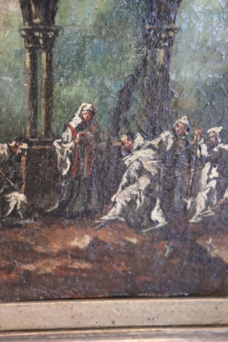 Dipinto antico, XVIII secolo, Olio su tela-photo-6