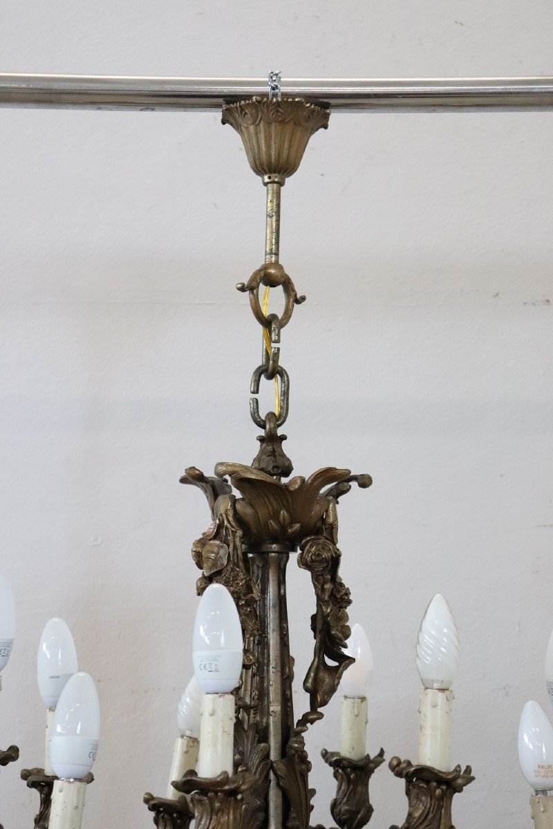 lampadario art nouveau in bronzo-photo-3