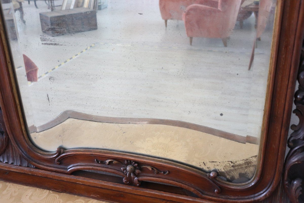 Table Console Ancienne En Noyer Avec Miroir-photo-7