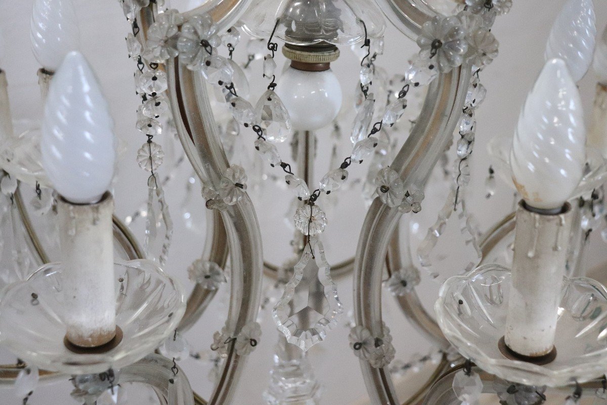 Lampadario antico in cristallo, fine XIX secolo-photo-3