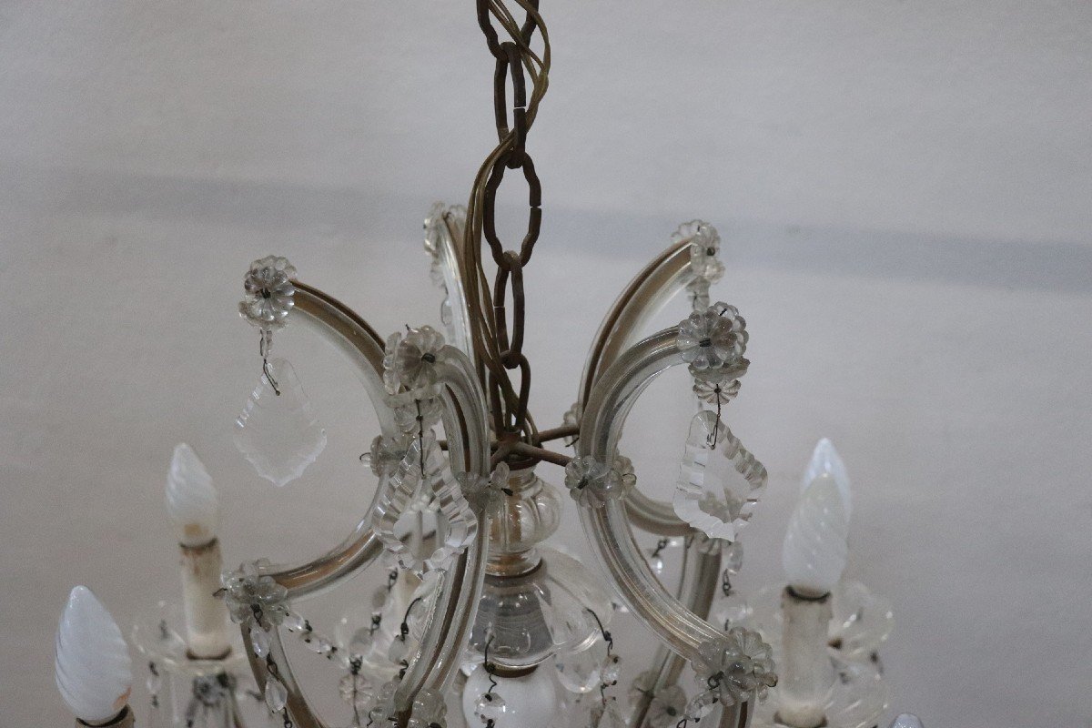 Lampadario antico in cristallo, fine XIX secolo-photo-4