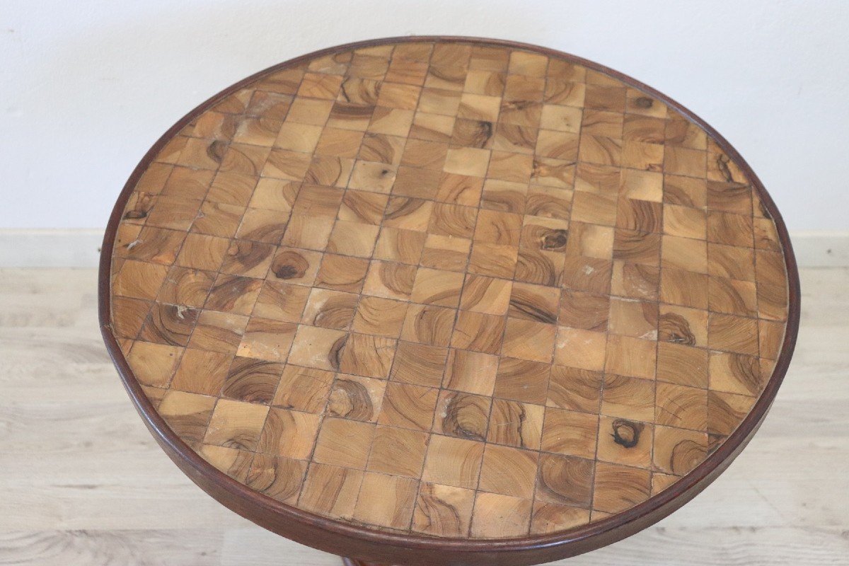 Tavolino in legno intarsiato-photo-2