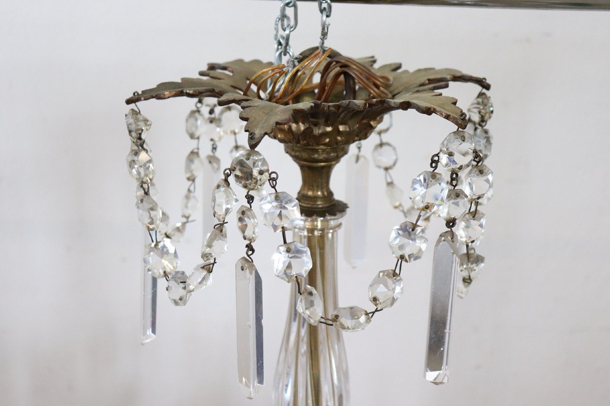 Lampadario grande in bronzo e cristallo con 24 lampadine-photo-2