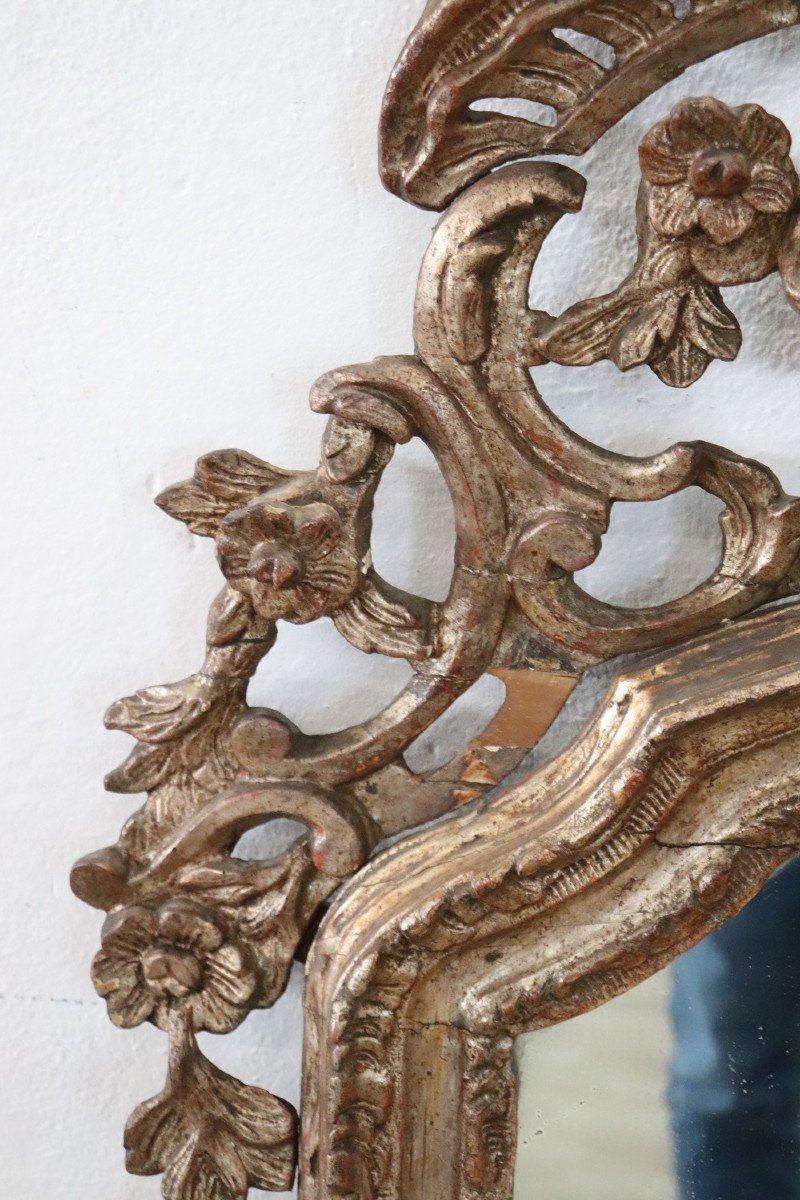 Specchio da parete in legno intagliato XVIII secolo-photo-4