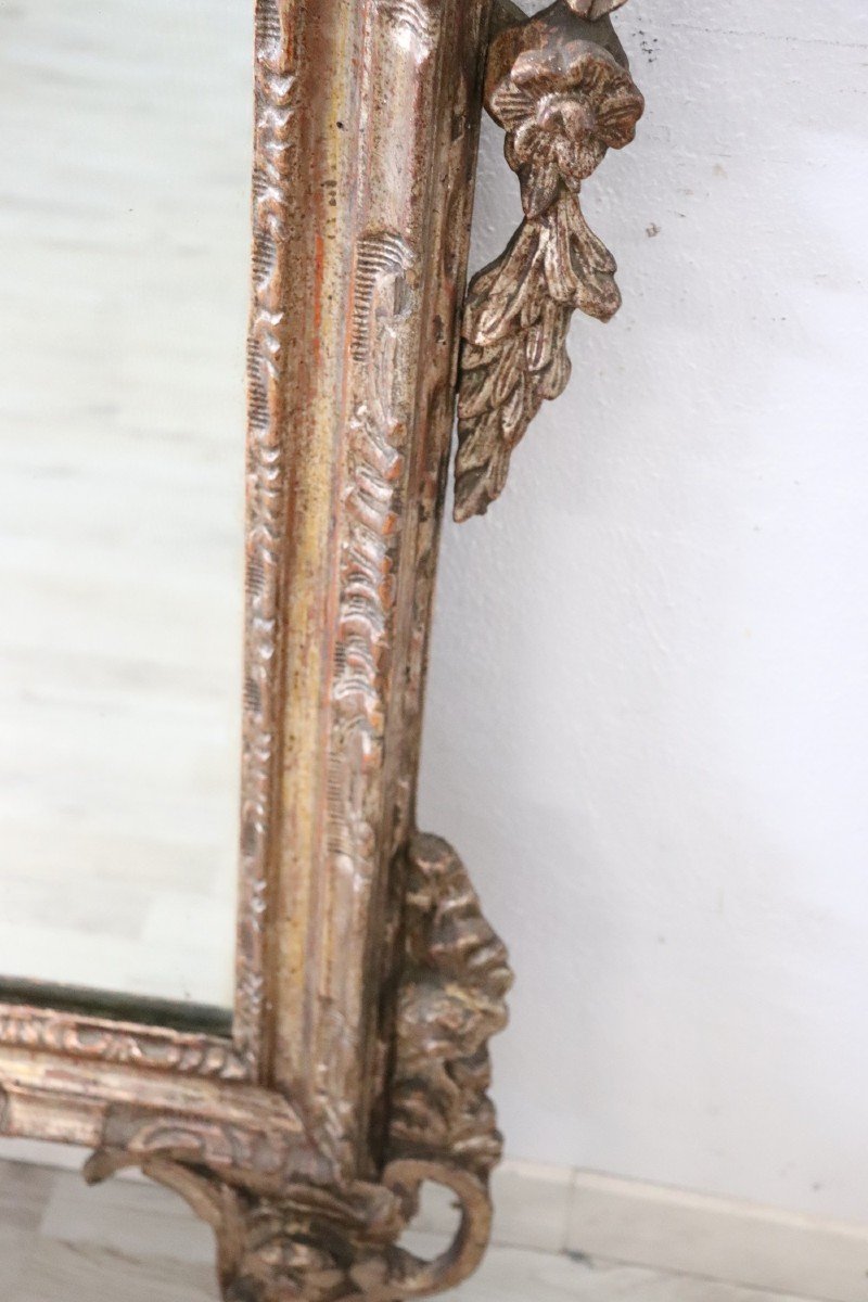 Specchio da parete in legno intagliato XVIII secolo-photo-2