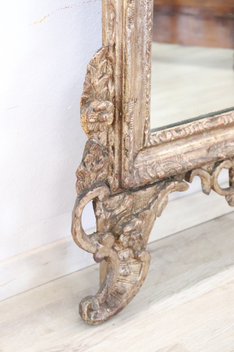 Specchio da parete in legno intagliato XVIII secolo-photo-4