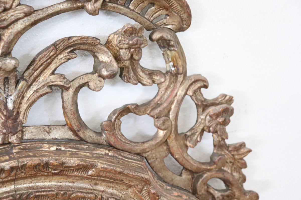 Specchio da parete in legno intagliato XVIII secolo-photo-5