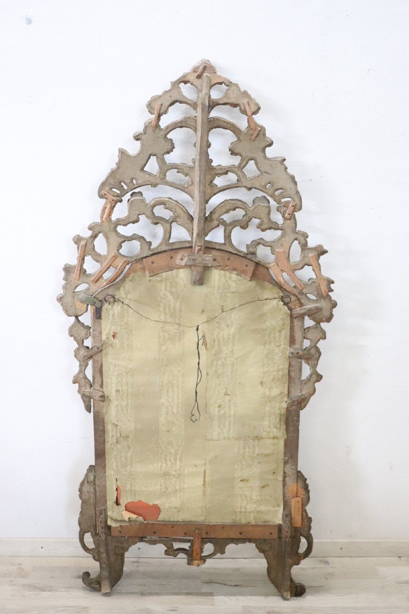 Specchio da parete in legno intagliato XVIII secolo-photo-6