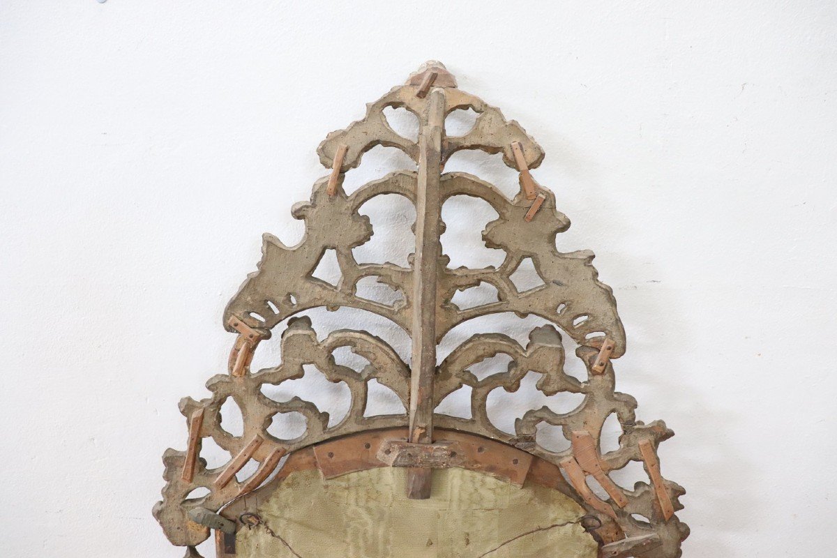 Specchio da parete in legno intagliato XVIII secolo-photo-7