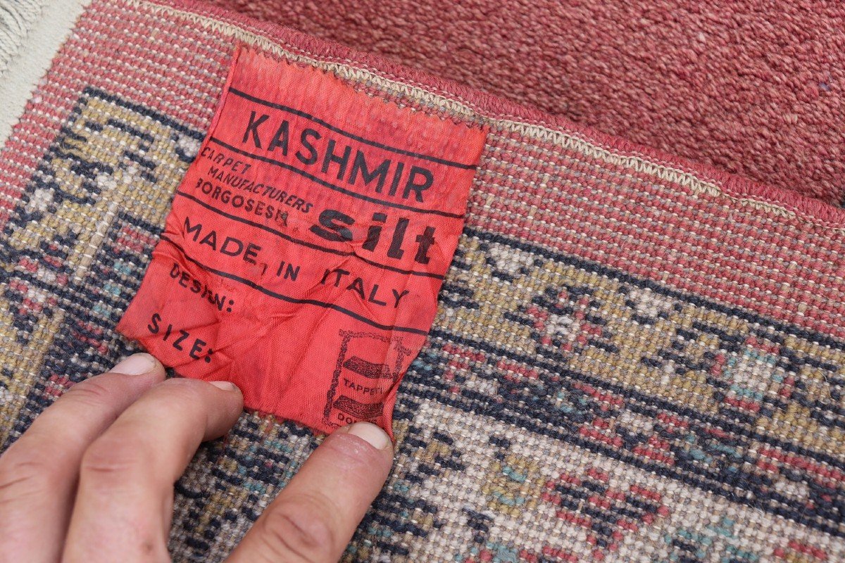 Tappeto Kashmir fatto a mano, Italia, anni '80-photo-2