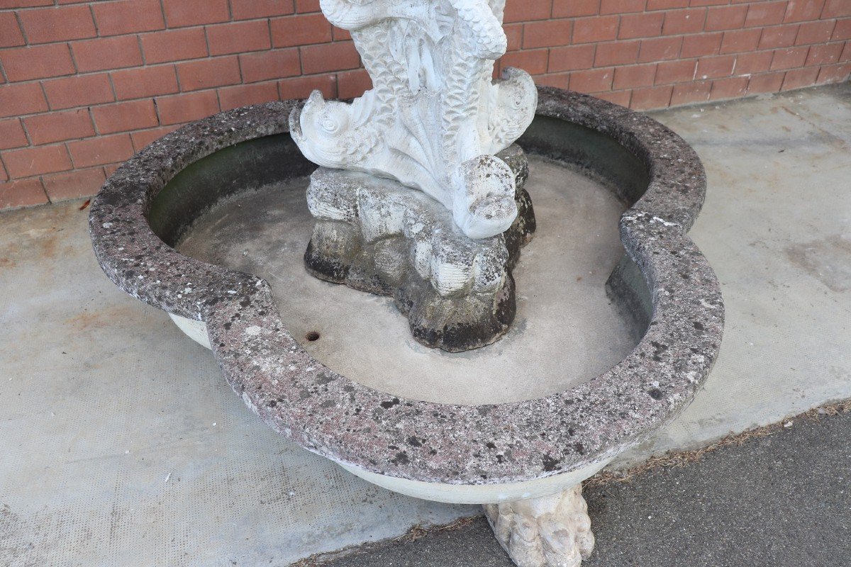 Fontana da giardino grande neoclassica con statua-photo-4