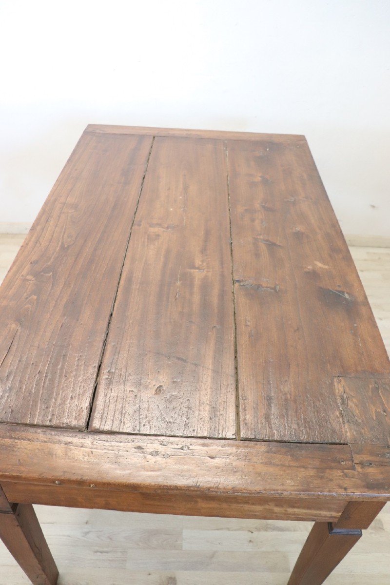 Tavolo da cucina in legno di pioppo, Italia, XIX secolo-photo-5