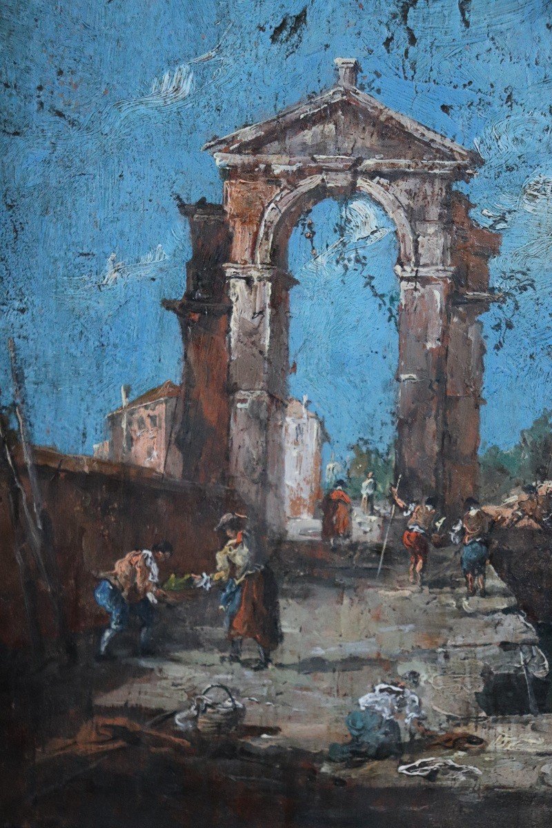 Paesaggio veneziano, XIX secolo, Olio su tavola-photo-4