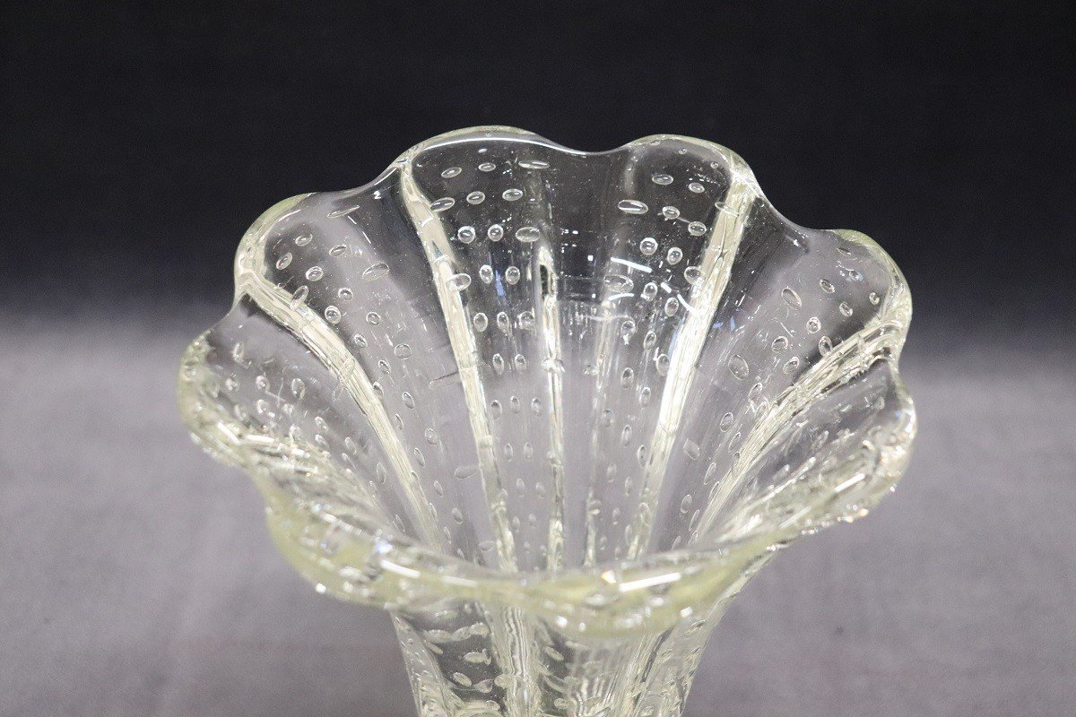 Vaso vintage in vetro trasparente di Murano, anni '50-photo-3