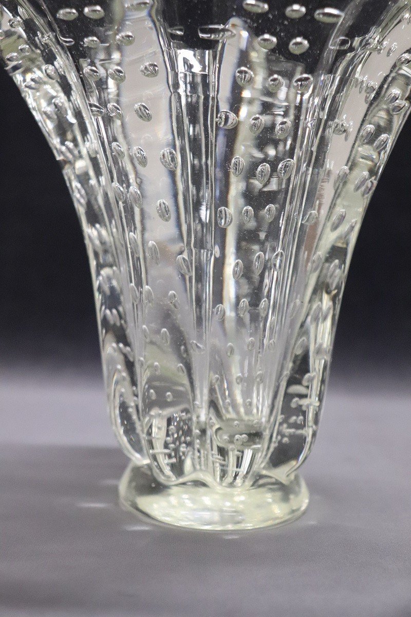 Vaso vintage in vetro trasparente di Murano, anni '50-photo-4