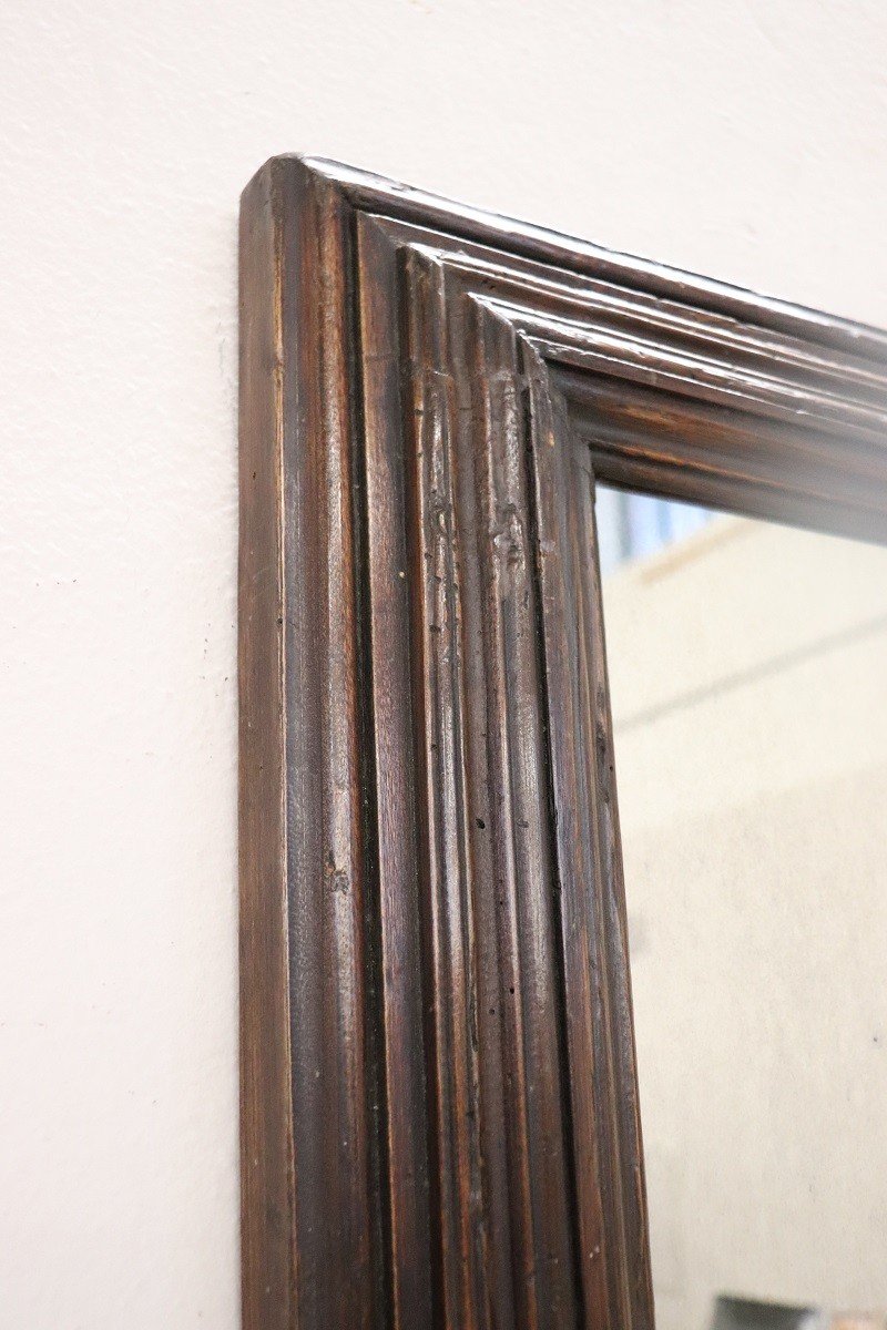 Specchio antico da parete con cornice in legno di pioppo-photo-2