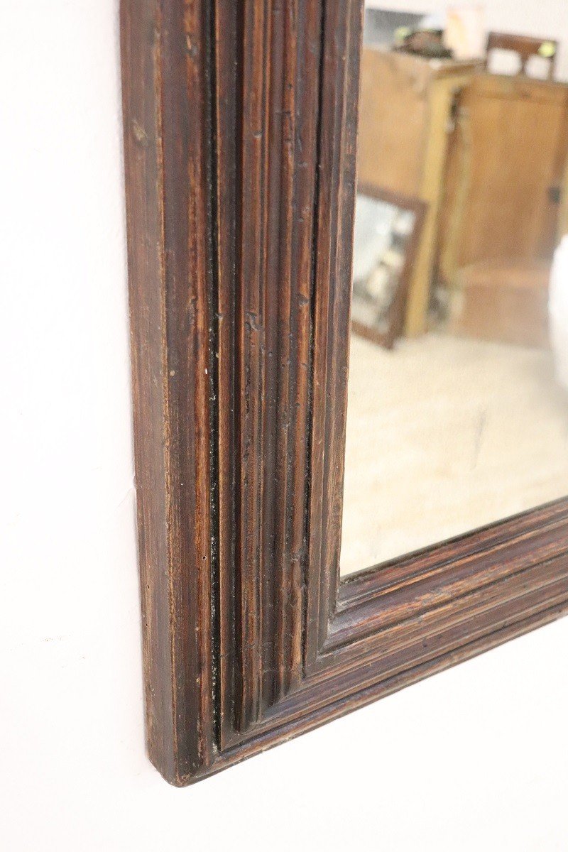 Specchio antico da parete con cornice in legno di pioppo-photo-3