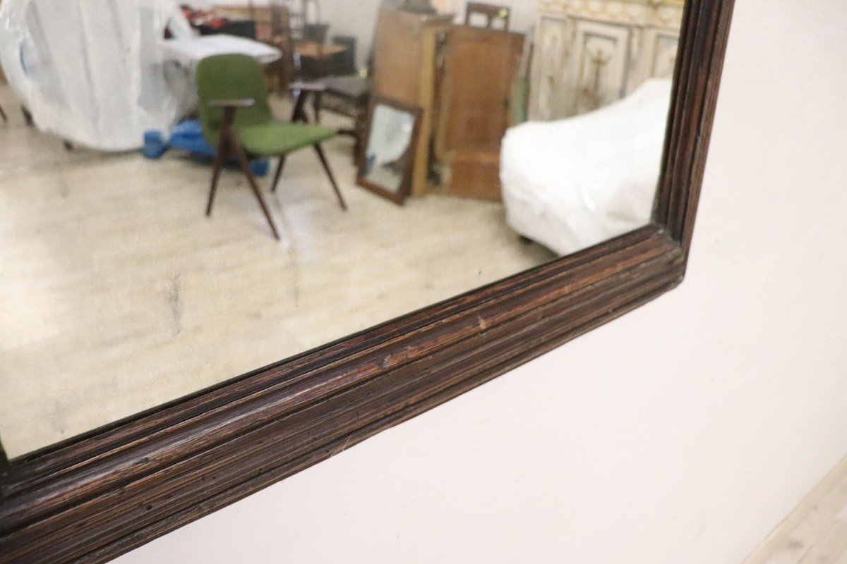 Specchio antico da parete con cornice in legno di pioppo-photo-1