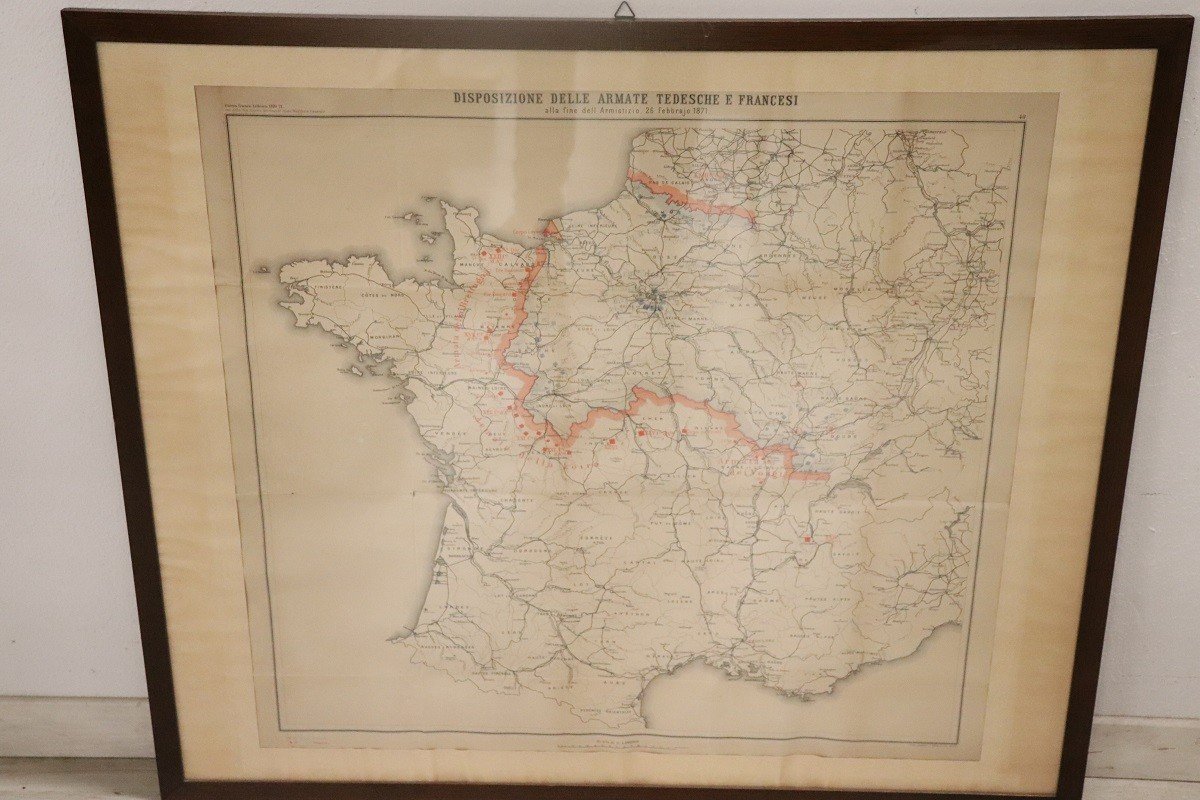 Antiche carte geografiche della guerra franco-tedesca, set di 4-photo-1