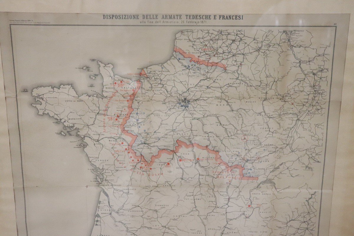 Antiche carte geografiche della guerra franco-tedesca, set di 4-photo-2