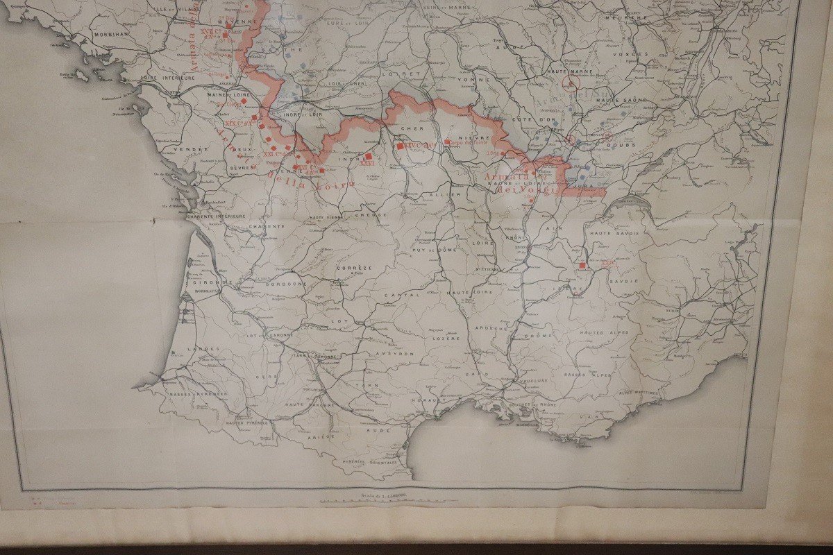 Antiche carte geografiche della guerra franco-tedesca, set di 4-photo-3