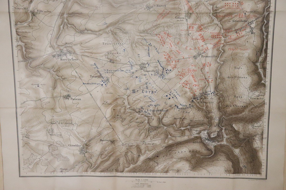Antiche carte geografiche della guerra franco-tedesca, set di 4-photo-6