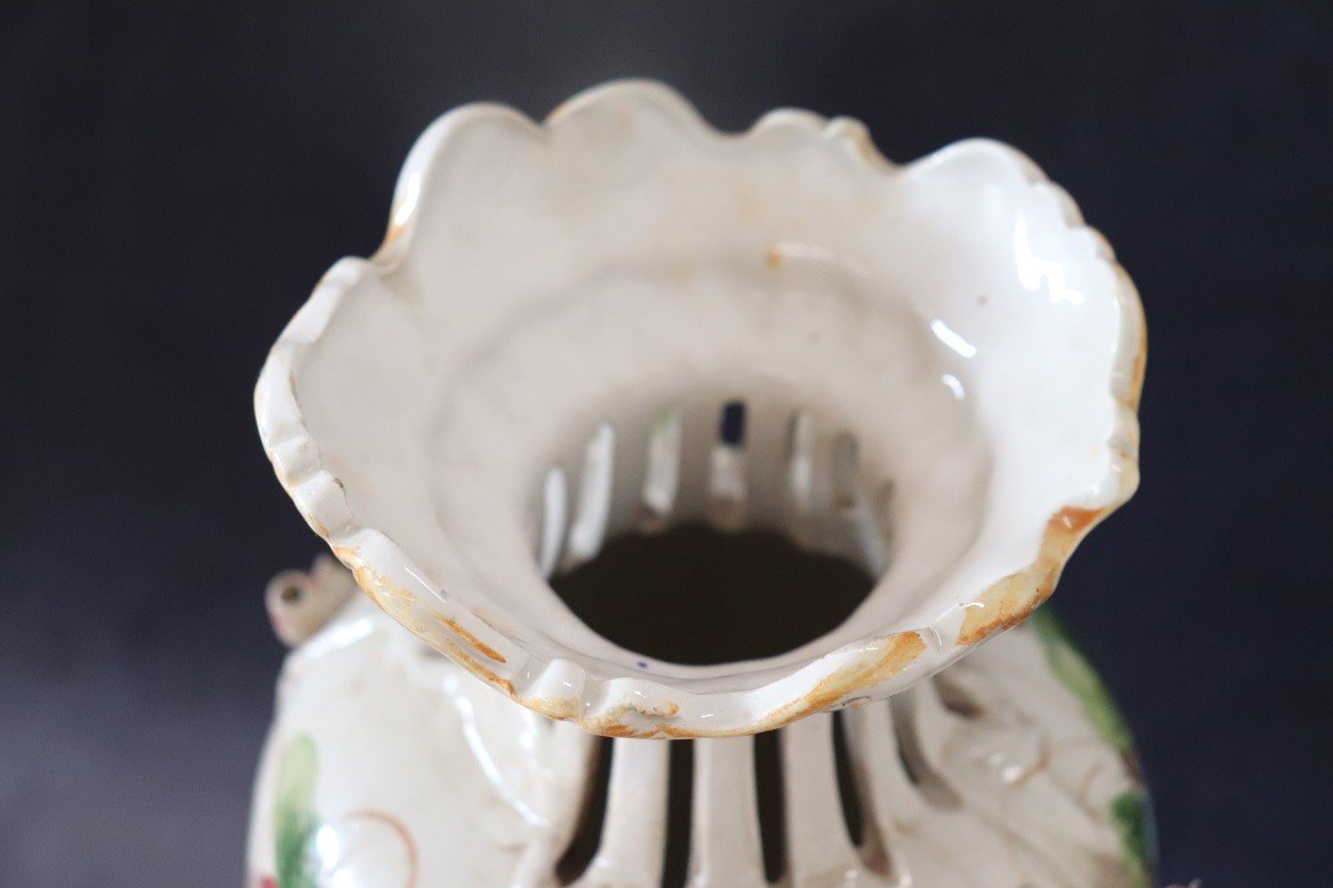 Vaso in ceramica dipinto a mano di Bassano, anni '90-photo-5