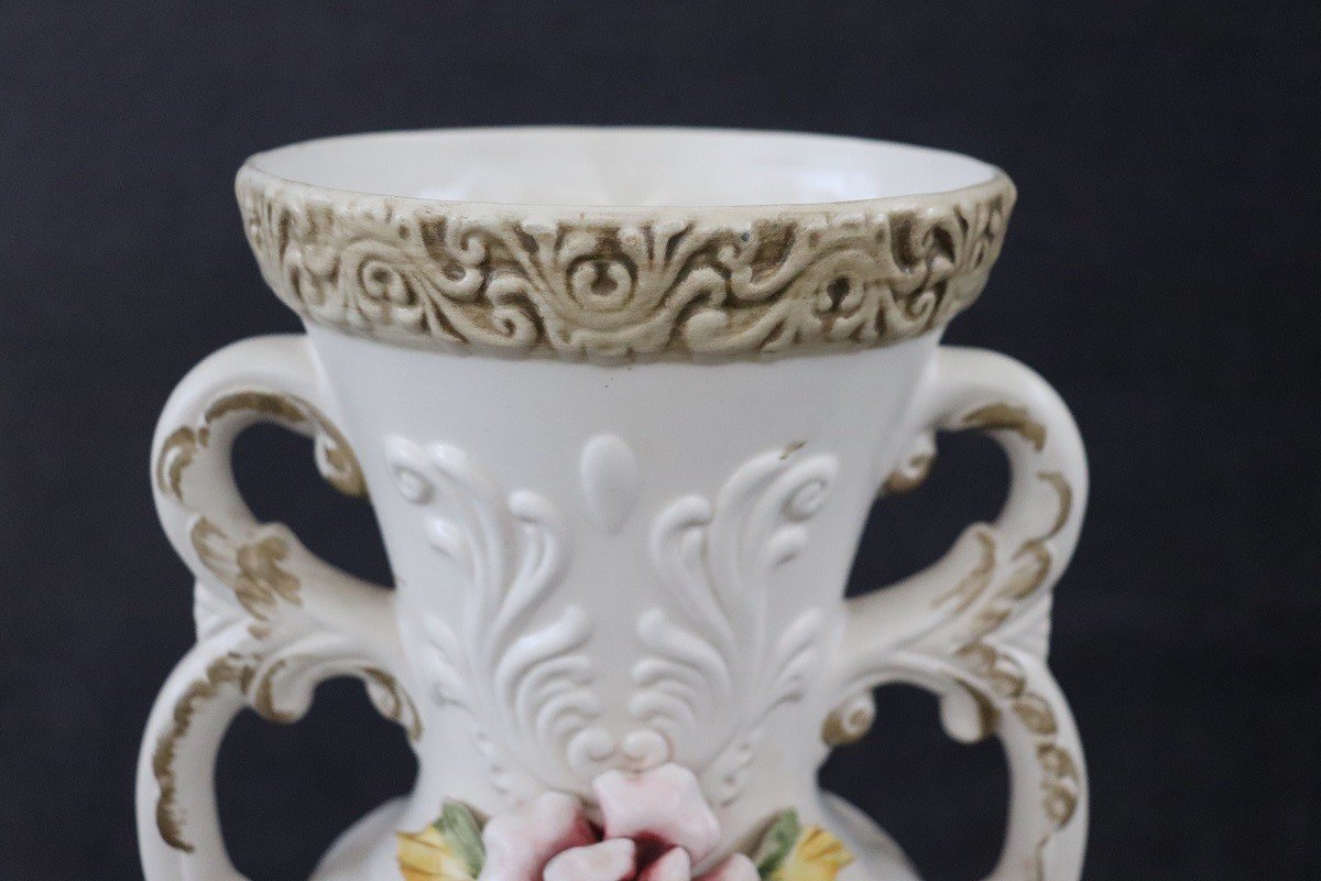 Vaso in porcellana  dipinto a mano di Capodimonte-photo-2