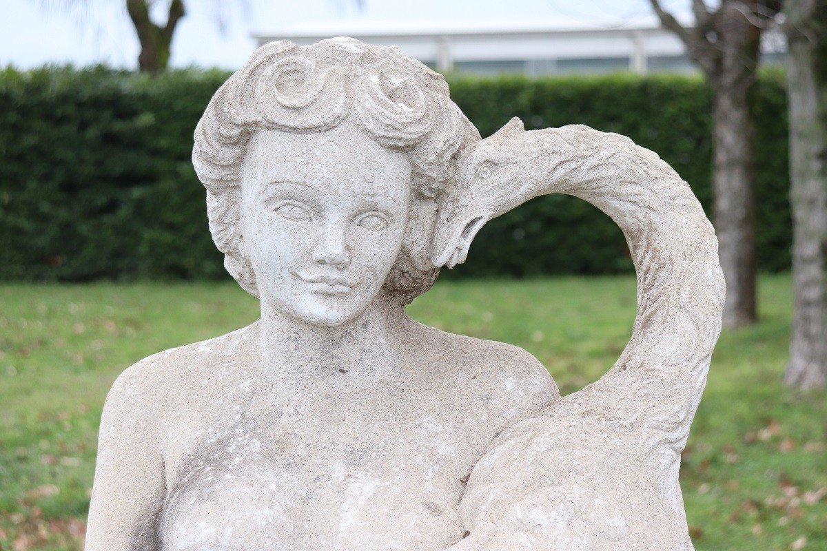 Leda e il cigno, statua da giardino H 160 cm-photo-2