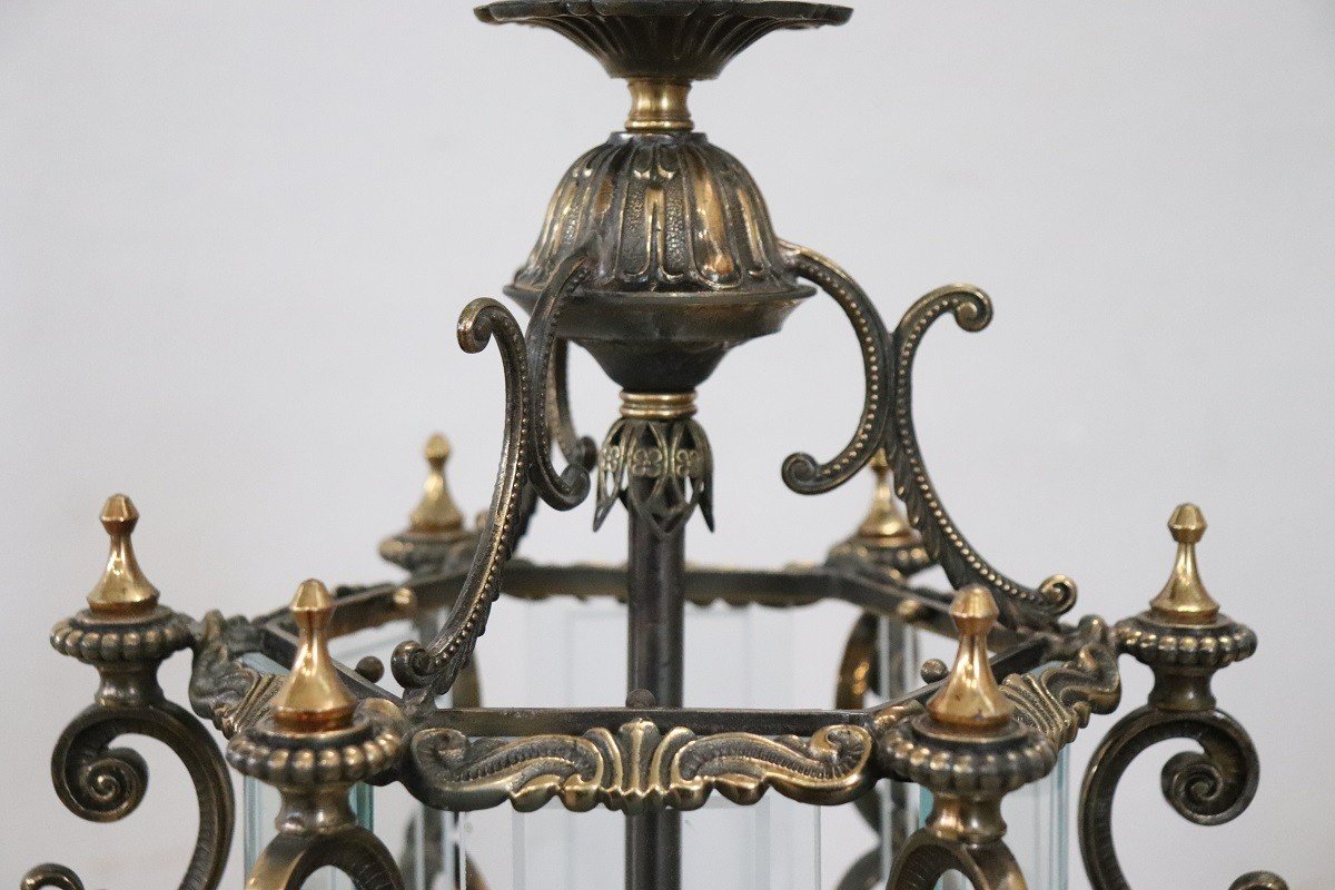 Lanterna in bronzo e vetro-photo-1