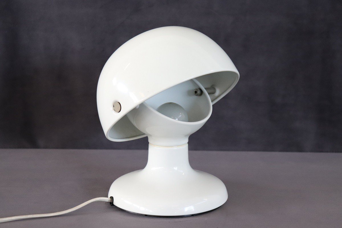Lampada da tavolo in metallo bianco di Tobia e Afra Scarpa per Flos, anni '60-photo-3