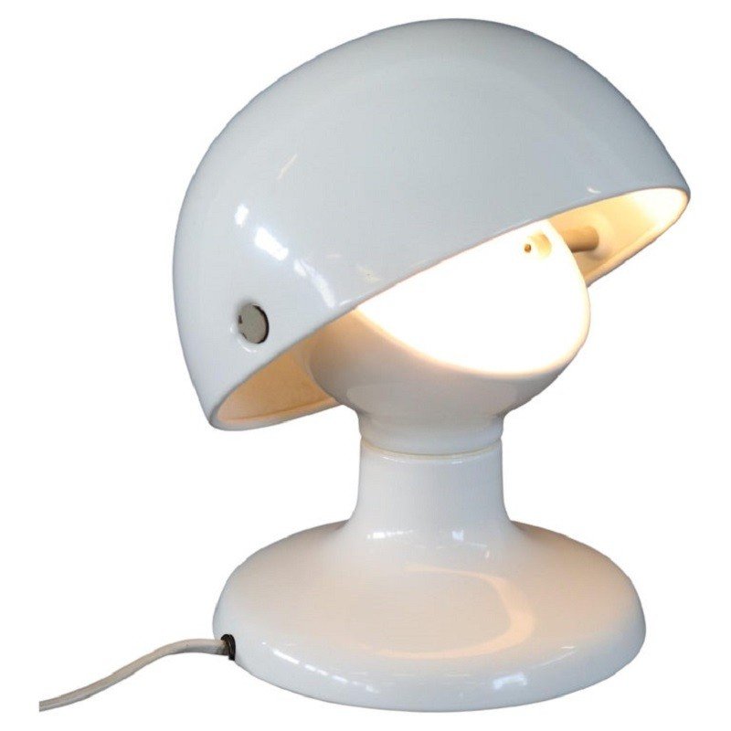 Lampada da tavolo in metallo bianco di Tobia e Afra Scarpa per Flos, anni '60