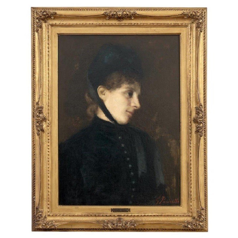 G. Puricelli, Ritratto di donna, Olio su tela, XIX secolo