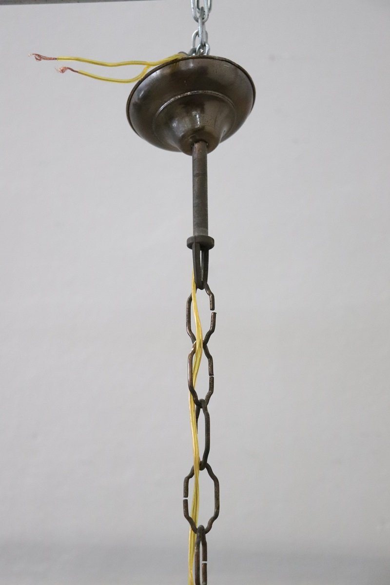 Lampada a sospensione in ottone e vetro, anni '60 PREZZO SPECIALE-photo-3
