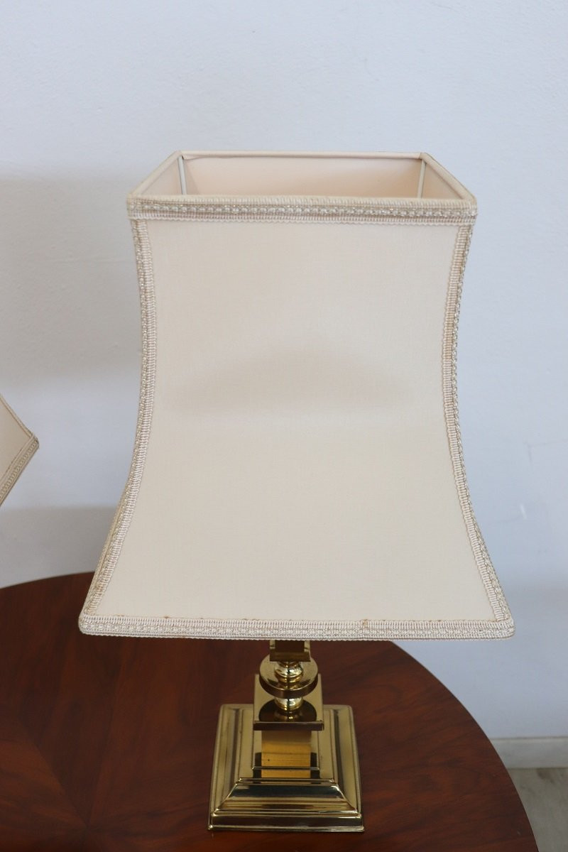 Lampade da comodino dorate, anni '70, set di 2-photo-2