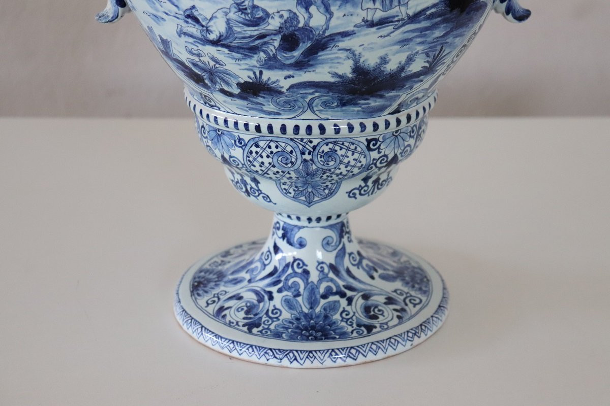 Vaso in maiolica con leoni, XIX secolo-photo-4
