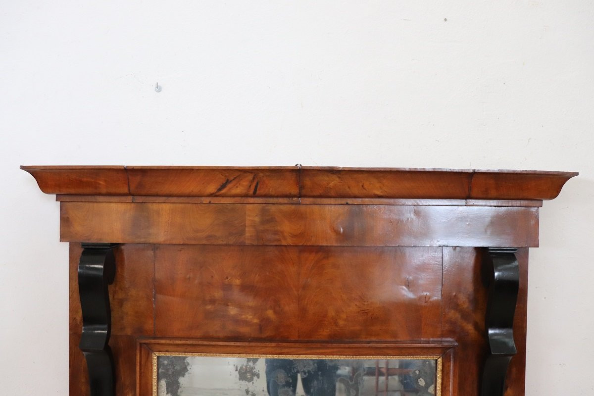 Specchio da parete in legno di noce, inizio XIX secolo-photo-2