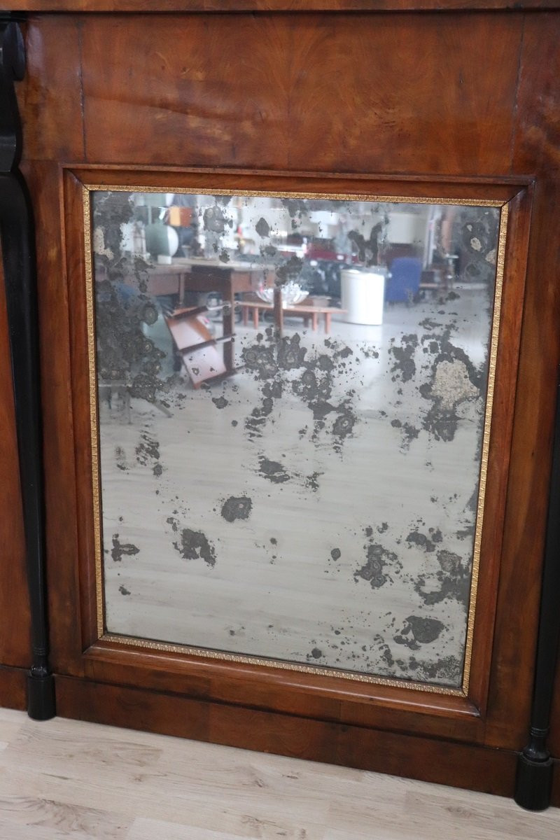 Specchio da parete in legno di noce, inizio XIX secolo-photo-3