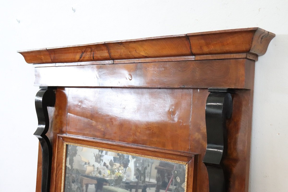Specchio da parete in legno di noce, inizio XIX secolo-photo-2