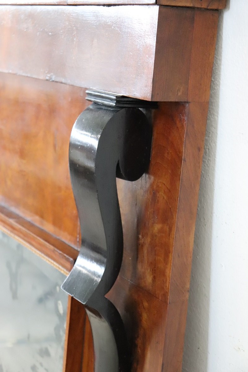 Specchio da parete in legno di noce, inizio XIX secolo-photo-4