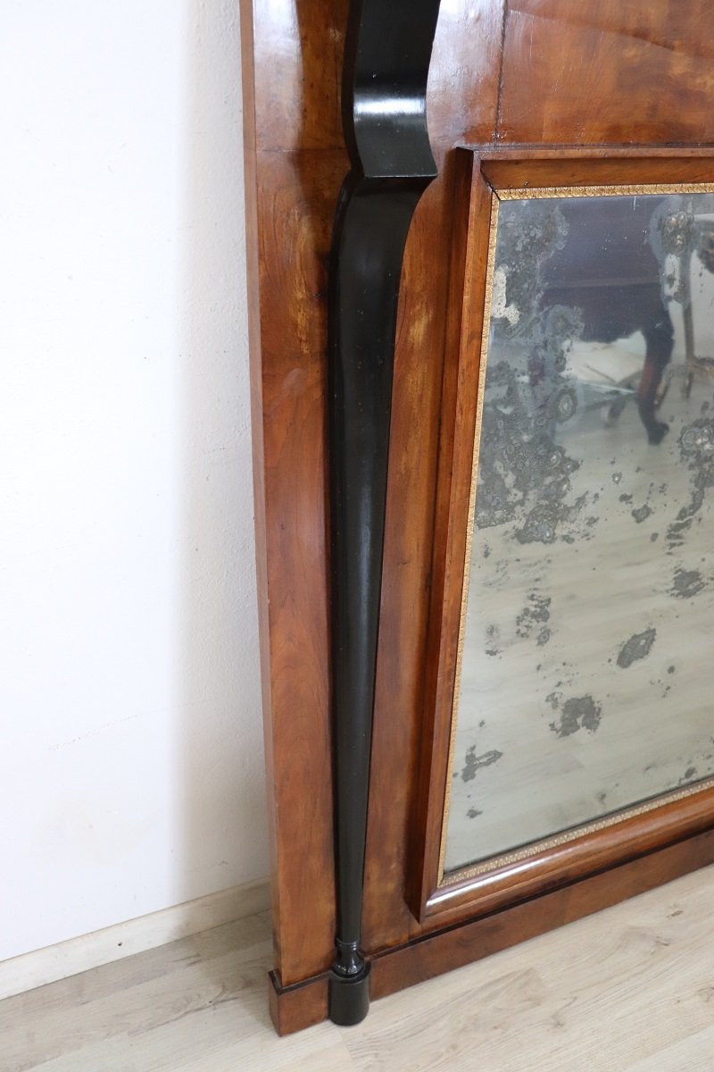 Specchio da parete in legno di noce, inizio XIX secolo-photo-5